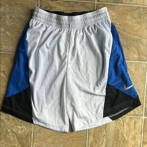 Nike Men's White and Blue Athletic Shorts